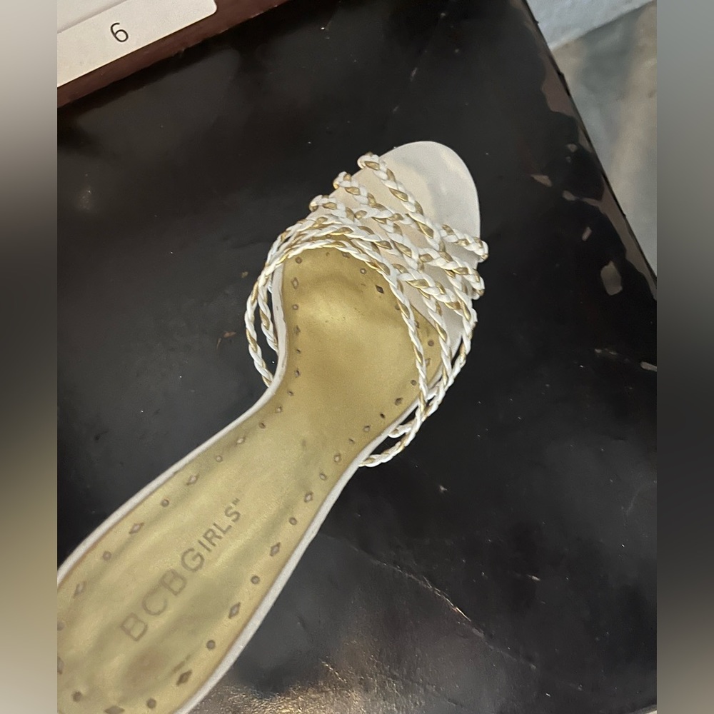 BCBG white high heels, good condition, 37.5